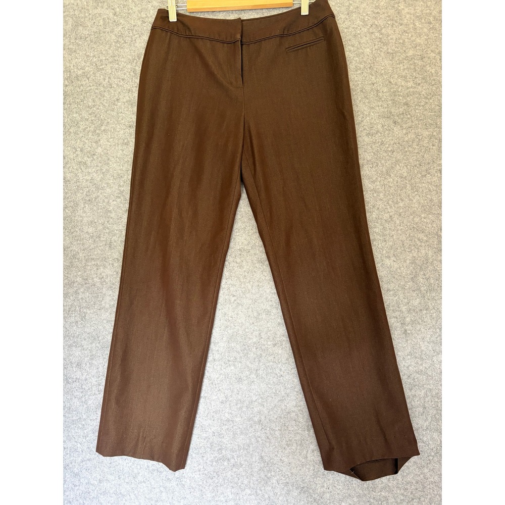 Cato Womens Brown StraightLeg DressPants Size 10 Chocolate Professional Trousers